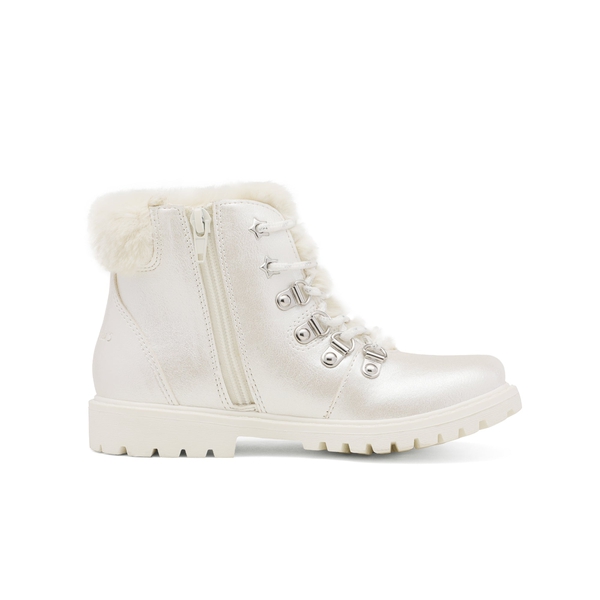 Girls Ankle Fashion Boots - WHITE PU - 2